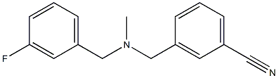 3-({[(3-fluorophenyl)methyl](methyl)amino}methyl)benzonitrile Struktur