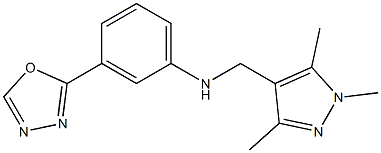 3-(1,3,4-oxadiazol-2-yl)-N-[(1,3,5-trimethyl-1H-pyrazol-4-yl)methyl]aniline Struktur