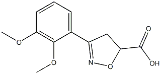 3-(2,3-dimethoxyphenyl)-4,5-dihydro-1,2-oxazole-5-carboxylic acid Struktur