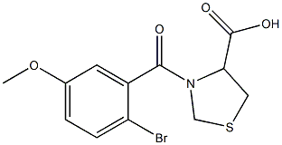 3-(2-bromo-5-methoxybenzoyl)-1,3-thiazolidine-4-carboxylic acid Struktur