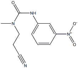 3-(2-cyanoethyl)-3-methyl-1-(3-nitrophenyl)urea Struktur