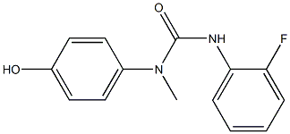 3-(2-fluorophenyl)-1-(4-hydroxyphenyl)-1-methylurea Struktur