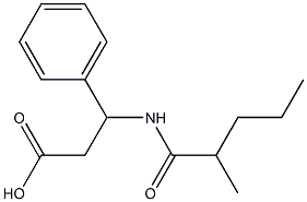 3-(2-methylpentanamido)-3-phenylpropanoic acid Struktur