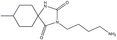 3-(4-aminobutyl)-8-methyl-1,3-diazaspiro[4.5]decane-2,4-dione Struktur