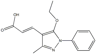 3-(5-ethoxy-3-methyl-1-phenyl-1H-pyrazol-4-yl)prop-2-enoic acid Struktur