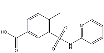 3,4-dimethyl-5-(pyridin-2-ylsulfamoyl)benzoic acid Struktur