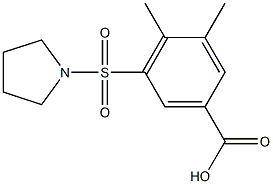 3,4-dimethyl-5-(pyrrolidine-1-sulfonyl)benzoic acid Struktur