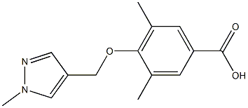 3,5-dimethyl-4-[(1-methyl-1H-pyrazol-4-yl)methoxy]benzoic acid Struktur