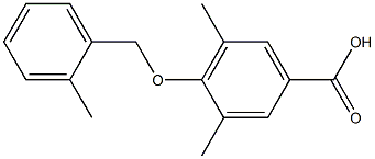 3,5-dimethyl-4-[(2-methylphenyl)methoxy]benzoic acid Struktur