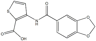 3-[(1,3-benzodioxol-5-ylcarbonyl)amino]thiophene-2-carboxylic acid Struktur