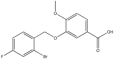 3-[(2-bromo-4-fluorophenyl)methoxy]-4-methoxybenzoic acid Struktur