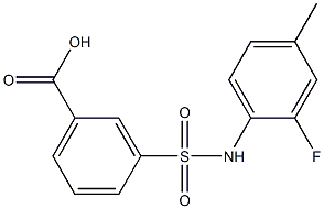 3-[(2-fluoro-4-methylphenyl)sulfamoyl]benzoic acid Struktur