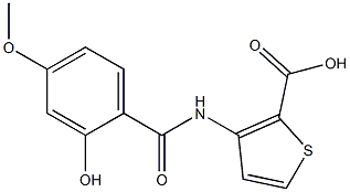 3-[(2-hydroxy-4-methoxybenzene)amido]thiophene-2-carboxylic acid Struktur