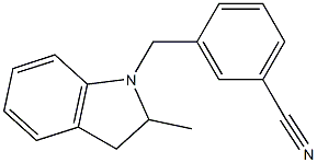 3-[(2-methyl-2,3-dihydro-1H-indol-1-yl)methyl]benzonitrile Struktur