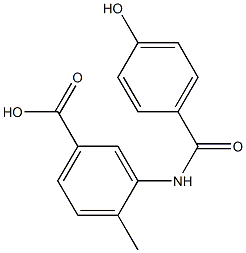 3-[(4-hydroxybenzene)amido]-4-methylbenzoic acid Struktur