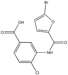 3-[(5-bromo-2-furoyl)amino]-4-chlorobenzoic acid Struktur