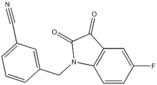 3-[(5-fluoro-2,3-dioxo-2,3-dihydro-1H-indol-1-yl)methyl]benzonitrile Struktur