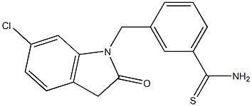 3-[(6-chloro-2-oxo-2,3-dihydro-1H-indol-1-yl)methyl]benzene-1-carbothioamide Struktur