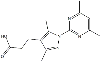 3-[1-(4,6-dimethylpyrimidin-2-yl)-3,5-dimethyl-1H-pyrazol-4-yl]propanoic acid Struktur