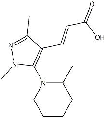 3-[1,3-dimethyl-5-(2-methylpiperidin-1-yl)-1H-pyrazol-4-yl]prop-2-enoic acid Struktur