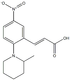 3-[2-(2-methylpiperidin-1-yl)-5-nitrophenyl]prop-2-enoic acid Struktur