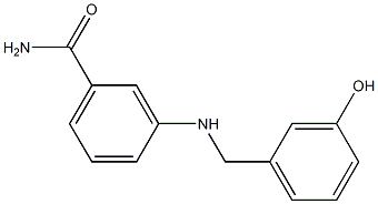 3-{[(3-hydroxyphenyl)methyl]amino}benzamide Struktur