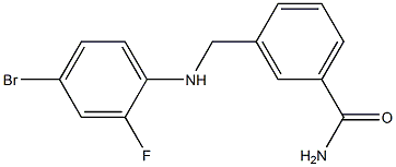 3-{[(4-bromo-2-fluorophenyl)amino]methyl}benzamide Struktur