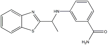 3-{[1-(1,3-benzothiazol-2-yl)ethyl]amino}benzamide Struktur