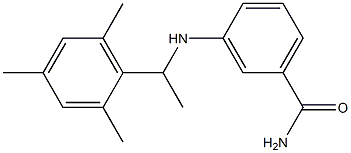 3-{[1-(2,4,6-trimethylphenyl)ethyl]amino}benzamide Struktur