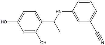 3-{[1-(2,4-dihydroxyphenyl)ethyl]amino}benzonitrile Struktur