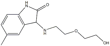 3-{[2-(2-hydroxyethoxy)ethyl]amino}-5-methyl-2,3-dihydro-1H-indol-2-one Struktur