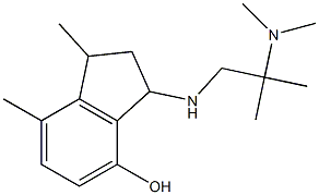 3-{[2-(dimethylamino)-2-methylpropyl]amino}-1,7-dimethyl-2,3-dihydro-1H-inden-4-ol Struktur