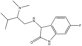 3-{[2-(dimethylamino)-3-methylbutyl]amino}-6-fluoro-2,3-dihydro-1H-indol-2-one Struktur