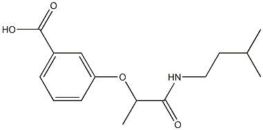 3-{1-[(3-methylbutyl)carbamoyl]ethoxy}benzoic acid Struktur