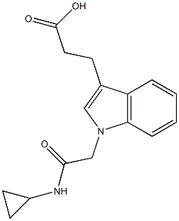 3-{1-[(cyclopropylcarbamoyl)methyl]-1H-indol-3-yl}propanoic acid Struktur