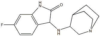 3-{1-azabicyclo[2.2.2]octan-3-ylamino}-6-fluoro-2,3-dihydro-1H-indol-2-one Struktur