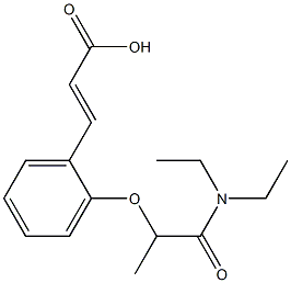 3-{2-[1-(diethylcarbamoyl)ethoxy]phenyl}prop-2-enoic acid Struktur