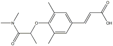 3-{4-[1-(dimethylcarbamoyl)ethoxy]-3,5-dimethylphenyl}prop-2-enoic acid Struktur