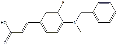 3-{4-[benzyl(methyl)amino]-3-fluorophenyl}prop-2-enoic acid Struktur