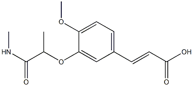 3-{4-methoxy-3-[1-(methylcarbamoyl)ethoxy]phenyl}prop-2-enoic acid Struktur