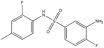 3-amino-4-fluoro-N-(2-fluoro-4-methylphenyl)benzene-1-sulfonamide Struktur