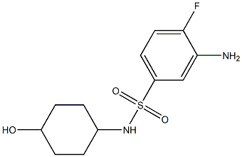 3-amino-4-fluoro-N-(4-hydroxycyclohexyl)benzene-1-sulfonamide Struktur