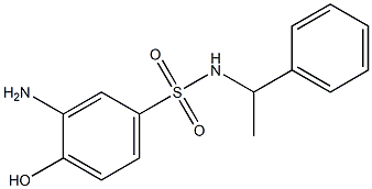 3-amino-4-hydroxy-N-(1-phenylethyl)benzene-1-sulfonamide Struktur