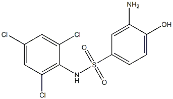 3-amino-4-hydroxy-N-(2,4,6-trichlorophenyl)benzene-1-sulfonamide Struktur