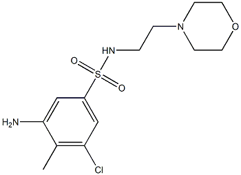 3-amino-5-chloro-4-methyl-N-[2-(morpholin-4-yl)ethyl]benzene-1-sulfonamide Struktur