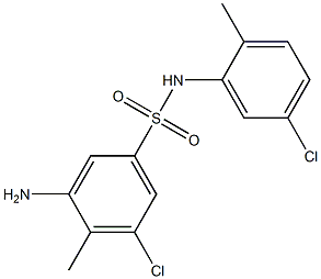 3-amino-5-chloro-N-(5-chloro-2-methylphenyl)-4-methylbenzene-1-sulfonamide Struktur