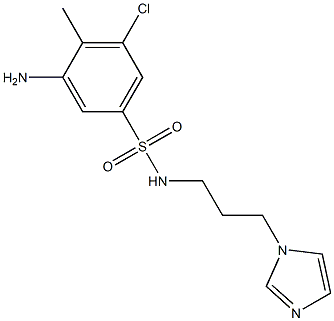 3-amino-5-chloro-N-[3-(1H-imidazol-1-yl)propyl]-4-methylbenzene-1-sulfonamide Struktur