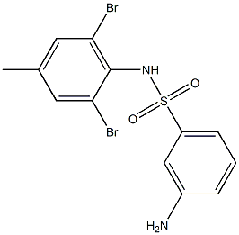 3-amino-N-(2,6-dibromo-4-methylphenyl)benzene-1-sulfonamide Struktur