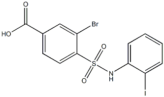 3-bromo-4-[(2-iodophenyl)sulfamoyl]benzoic acid Struktur