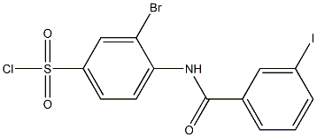 3-bromo-4-[(3-iodobenzene)amido]benzene-1-sulfonyl chloride Struktur